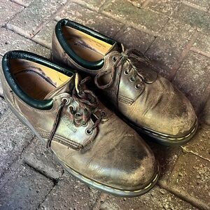 Vintage Made In England Dr. Martens Brown Oxford Loafers Work Shoes